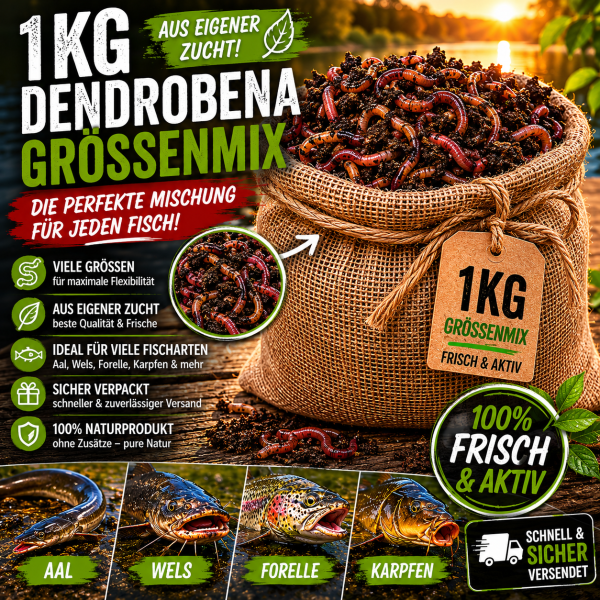 1kg Dendrobena Größenmix