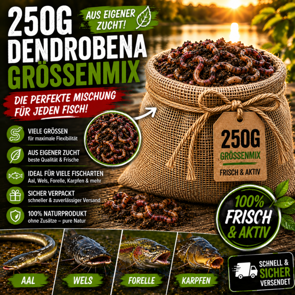 250g Dendrobena Größenmix